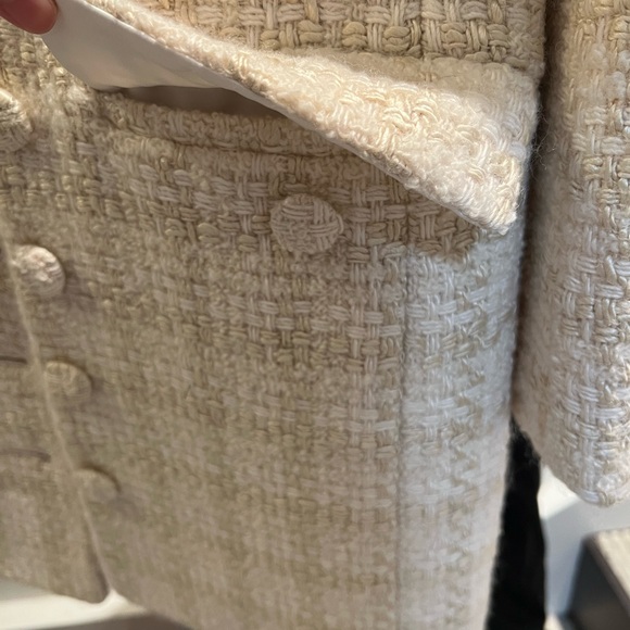 Saint Laurent Long Coat in Silk Tweed and Wool like New - Picture 13 of 15